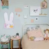 Decorative Objects Figurines Nordic Kids Room Wall Decoration Rack Cute Pink Crown Car Flamingo Wooden Shelf Ornaments Dispaly Nursery Children Home Decor 230812