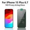 18D Airbag Privacy Full Cover Tempered Glass Phone Screen Protector for iPhone 15 PRO MAX 14 13 12 11 XR XS 7 8 Plus TPE EDGE Airbag Anti-spy Glass Protector