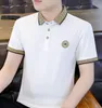 2023 verão nova camisa polo manga curta masculina moda de moda de moda de moda polo colar bordado de camiseta coreana juvenil edição