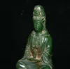 Decorative Objects Figurines Old Chinese Green Jade Carving Kwanyin Guan Yin Goddess Statue Sculpture 230812