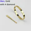 Fashion Designer Screw Bracelets Titanium Steel Silver Rose Gold Screwdriver Diamond Luxury Classic jewelry Womens Mens 18K Gold Plated Bangle AAA