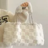 Shoulder Bags White Downy Soft Single Shoulder Bags For Women 2023 New Luxury Handbags Autumn Winter High Capacity Tote Bags Students Bag Chicstylishdesignerbags