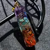 Reiki Healing 7 Chakra Orgone Colorful Coinfant Necklace Amulet Amulet Naturale Orgone Orgone Crystal Energy Collane per uomini Regalo per uomini