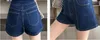 Frauenshorts 2023 Sommer hoher Taille Wide Bein Blue Denim Frau Mode Casual Korean Style Buttons dekoriert