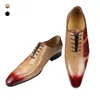 Платье обуви Brogue Shoes Summer Retro Double Parquet Color Men's Formal Dress Banquet Свадебная вечеринка подлинная кожаная обувь 230812