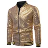 Herrjackor män lila paljett varsity rockar 70s disco dans glänsande glitter jacka nattklubb scen prom bomber male xxl 230812