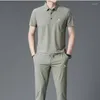 Contulaires masculins 2023 Linghao Vêtements Summer Fashion Casual Sports Définit deux pièces pour le milieu et les jeunes hommes