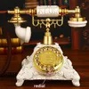 Телефоны вращаются винтажные фиксированные телефоны Revolve Dial Antique Landline Телефон для Office Home El из смолы в стиле Европы, старики 230812