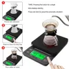 Escalas domésticas Coffee de alta precisão Coffee Electronic Coffee pesando 0,1g de café escala de café com timer escala de cozinha digital LCD Scale 230812