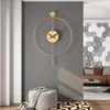 Wall Clocks Metal Minimalist Clock European Automatic Swing Decorative Creative Round Watch Living Room Silent Quartz