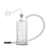 Partihandel 3D Creative Mini Hookah Tjock Heady Crystal Bottle Glass Oil Burner Pipe 10mm Female Water Dab Rig Bongs With Silicone Slange and Smoking Bowl