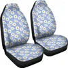 Car Seat Covers Light Blue And White Daisy Flower Pattern On Black Or SUV Universal Fit For Bucket Seats In Cars SUVs