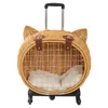 Porteurs de chats kawaii roues chats sac à dos femelle unique en plein air mignon sac de chien de voyage portable Cartoon girl mochila para gato animal accessoires