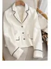 Giacche da donna Tweed ritagliate vimamente montato per donne 2023 Autunno Elegante contrasto con altezza a maniche lunghe Short Short Coats M2786 M2786
