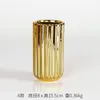 Vase Nordic Gold Luxury Ceramic Plating Vase大きな装飾Insスタイルクリエイティブフラワーアレンジリビングルームティーテーブル