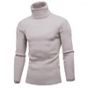 Herentruien herfst winter coltrui turtleneck trui mannen massieve kleur casual gebreide pullovers heren slanke fit pullover kleding