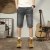 Men's Jeans Oversized Vintage Denim Shorts Loose Elastic Summer Trendy