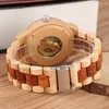 Armbandsur handgjorda lönnröd ebenholts träklocka klassiska kvartsklockor för lady män specialuppringning armbandsur