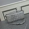 حقيبة حقيبة العلامة التجارية حقيبة الكتف الأزياء الأزياء الفاخرة المقلدة الجلدية كريستال Crossbody Bag Silver Girls Bag bag اثنين