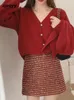 Damestruien Circyy gebreide vest vrouwen trui Koreaanse mode wit blauw roze vneck dame kleding zachte losse jas herfst winter warm 230812