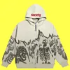 Men's Hoodies Sweatshirts Y2K Emo Men Streetwear Vintage Skull Hoodie Zip Up Hoodies Grunge Oversized Sweatshirt Gothic Harajuku Alt Halloween Clothes 230812