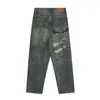 Jeans maschile hip hop buco patchwork dritta harajuku pantaloni cargo casuali pessimi y2k sciolte pantaloni in denim