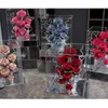 Partihandel 9st Everlasting Rose Flowers Decoration Acrylic Cover Present Box Mirror Bästa present Birthday Valentine's Day Christmas Wife Girl Girent