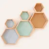 Decoratieve objecten Figurines Noordse houten hexagon wanddecoratiekids slaapkamer snoeporganisatie hanger pography rops opslag decor polygon box 230812