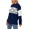 Women's Hoodies 2023 Women Leopard Print Streetwear Hoodie Female Simple Casual Stitching Printed Long-Sleeved Hooded Sweatershirt