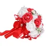 Hochzeitsblumen Braut Hochzeit Bräutze Brautjungfer künstlicher Pe Rose Blume gefälschte Perle rosa Bouquet Hochzeitsbedarf