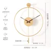 Wall Clocks Metal Minimalist Clock European Automatic Swing Decorative Creative Round Watch Living Room Silent Quartz