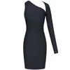 Basic Casual Dresses Cut Out Long Sleeve Bandage Dress Women Black Bodycon Evening Party Elegant Sexy Birthday Club Outfits Autumn 230812