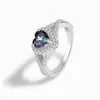 2023 Europeiska och amerikanska vintage Sterling Silver S925 Färgglada zirkonhjärtaformade smycken Små och lyxig kvinnors ring