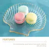 Dijkartikelen Sets Shell Glass Dish Dessert Holder Sieraden Display Bord Serveer keukenvoorraad