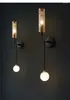 Lâmpadas de parede modernas LED nórdicas criativas assimétricas lâmpadas duplas luzes de tonalidade do quarto varanda de banheira decoração de decoração de luminária