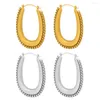 Hoop örhängen usenset rostfritt stål stora u-form mode smycken pvd guld pläterad förhindra allergi kvinnor gåva