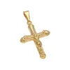İsa çapraz kolye altın kaplama paslanmaz çelik kolye moda dini inanç kolyeleri erkek hip hop takılar265q