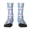 Men's Socks Transgender Flag Lgbt Pride Harajuku High Quality Stockings All Season Accessories For Man's Woman's Christmas Gifts