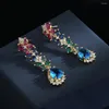 Bolzenohrringe 2023 Langkettenqualität Kristall Edelstein Frauen Silber 3Color Collection Juwely Girls Ohr Accessoires