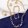 Ketting oorbellen set elegante Italiaanse gouden kleur sieraden oorring ring armband voor vrouwen feest bruiloft accessoires