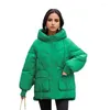 Женские траншевые пальто зимние толстые хлопковые парки женщины с капюшоном с широкополированным дизайном и большими карманами повседневный стиль