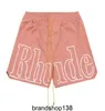 Rhode American Fashion Brand New Hollow Out Letter Tryckt Shorts Summer Loose Casual Men's and Women's Mesh Beach Pants
