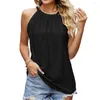 Roupas étnicas Tanque de pescoço Tampa de colégio de coletes respiráveis ​​Tops Streethwear elegante com cor solta solta e solta cor sólida para o verão