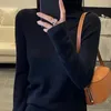 Kadın Sweaters Sweater Sonbahar Kış Kış Yüksek Boyun All-Match Düz Renkli Külot Saf Yün İyong Söğretilmiş Üst Kore Moda Üssü