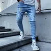 Herren Jeans Streetwear Männer stilvolle schlanke Risshose Hip Hop Männliche Stretchlöcher lässig Jeanshose 230812