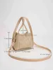 Strandtaschen 2022 Neue Sommer Gras gewebte Tasche Kontrast einfache lässige Handtasche Single Umhängetasche Schrägströme Sackbeutel Handheld Mody Damen Bagstylishdesignerbags