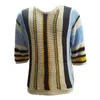Pulls pour hommes Pulllaon à rayures à rayures tricotées colorées colorées confortables pour les saisons d'automne du printemps