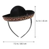 Berets 3 Pcs Mexican Straw Hats Folk Style Sombreros Mini Hair Bands Mexico Kids Halloween