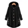 Women's Hoodies Leopard Print Jacket Button Solid Color Hooded