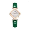 Zegarek oliya eleganckie kobiety równoboczne rombiczne zegarek diamentowy szklany szklany luster